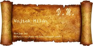 Vojtek Milán névjegykártya
